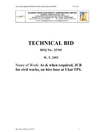 Tech. bid - Gujarat Electricity Board