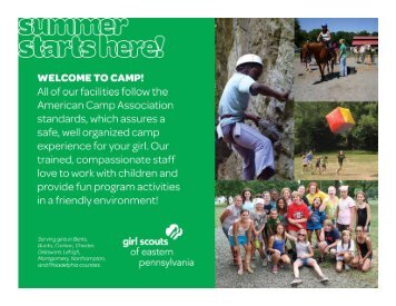 Camp Director: Brenda Silkman - Girl Scouts of Eastern Pennsylvania