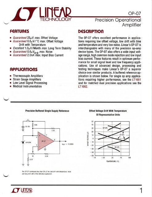 Linear Technology Single Supply Op Amp - RankTechnology