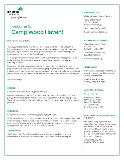 Woodhaven - Girl Scouts of Eastern Pennsylvania