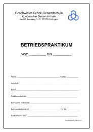 BETRIEBSPRAKTIKUM - Geschwister-Scholl-Gesamtschule