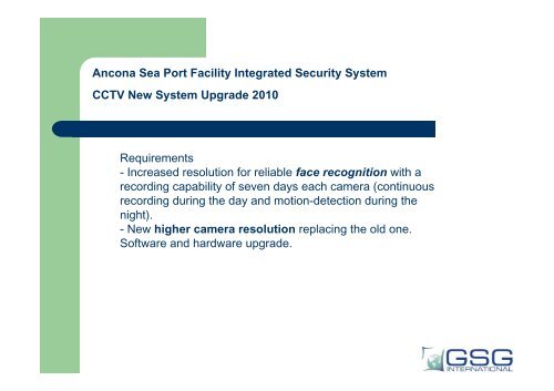 Sea Port Security and Surveillance Case Study Italy - GSG ...