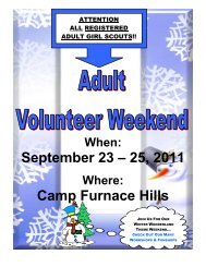 Camp Furnace Hills - Girl Scouts in the Heart of Pennsylvania