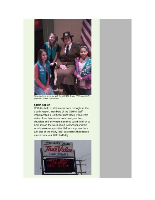 April 2012 - Girl Scouts in the Heart of Pennsylvania