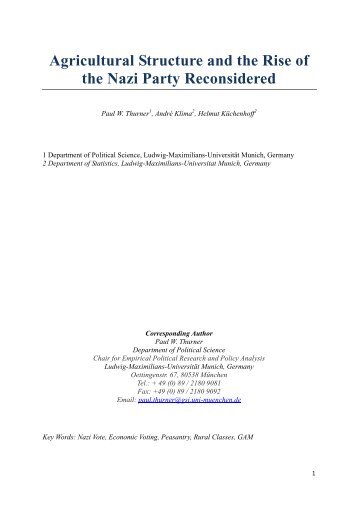 Agricultural Structure and the Rise of the Nazi Party Reconsidered