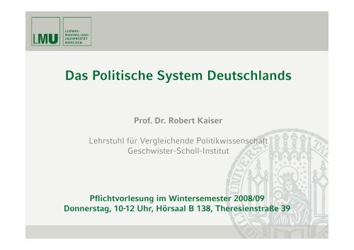 Das Politische System Deutschlands - Geschwister-Scholl-Institut für ...