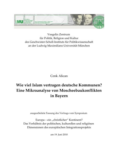 Cenk Alican - Wieviel Islam vertragen deutsche Kommunen?