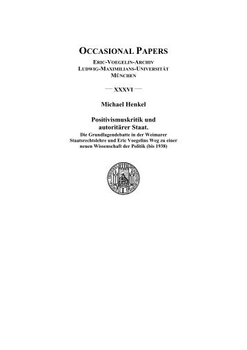 Michael Henkel: Positivismuskritik und autoritärer Staat