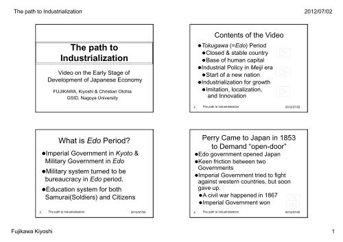 The path to Industrialization