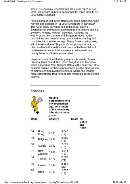 The Information Society Index (ISI) 2000