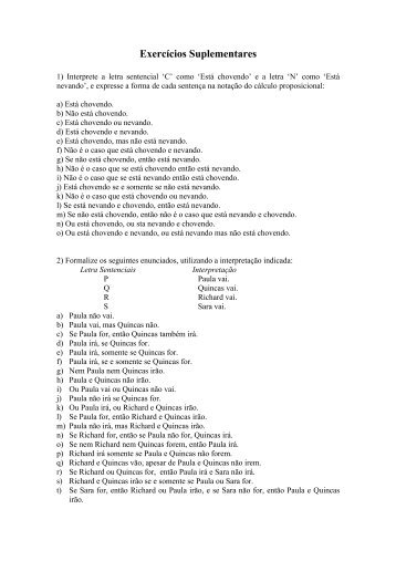 Exercícios de Lógica 1 - gsigma