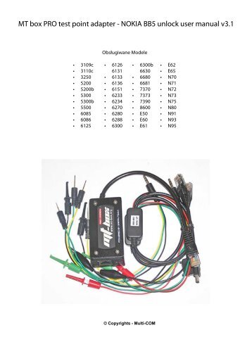 MT box PRO test point adapter - NOKIA BB5 unlock user ... - Multi-com