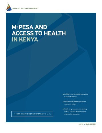 m-Pesa and access to health in Kenya - Financial Services ...