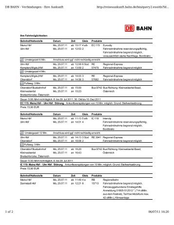 DB BAHN - Verbindungen - Ihre Auskunft http://reiseauskunft.bahn ...