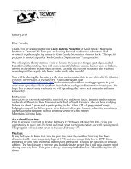 Welcome Letter 2013 - Great Smoky Mountains Institute at Tremont
