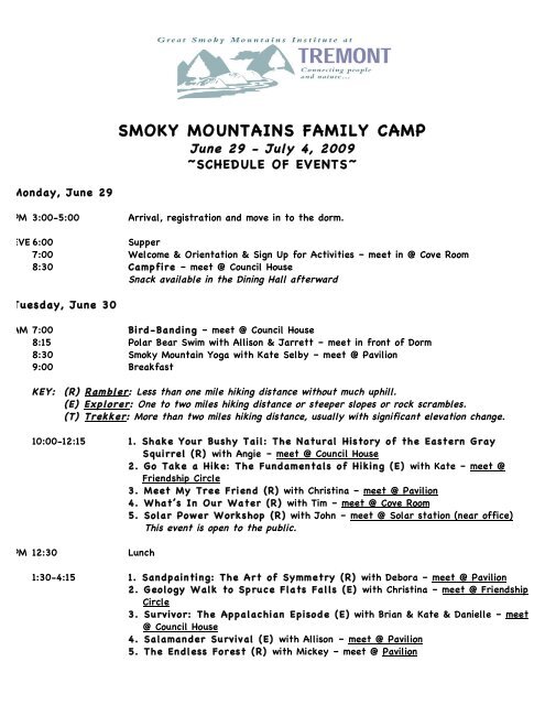 Family Camp Week09 - Great Smoky Mountains Institute at Tremont