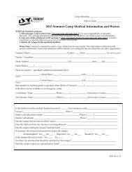 Summer Camp Medical Form - Great Smoky Mountains Institute at ...