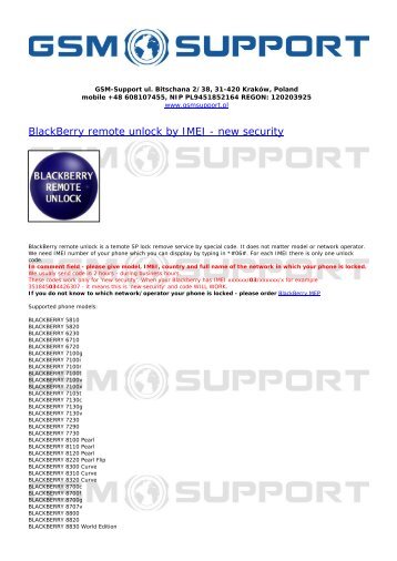 BlackBerry remote unlock by IMEI - new security