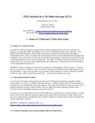 SITE selection for a 30-100m telescope (ELT) - GSMT