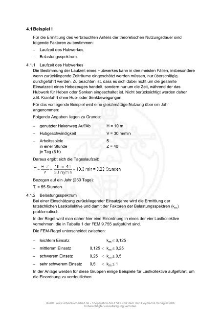 BGV D8 Durchführungsanweisungen Winden, Hub- und Zuggeräte