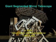 Giant Segmented Mirror Telescope - GSMT Program Office ...