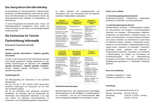 Info-Faltblatt-FST-Informatik - Georg-Simon-Ohm-Schule