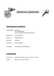Abteilung 9: Badminton - GSV Hemmingen