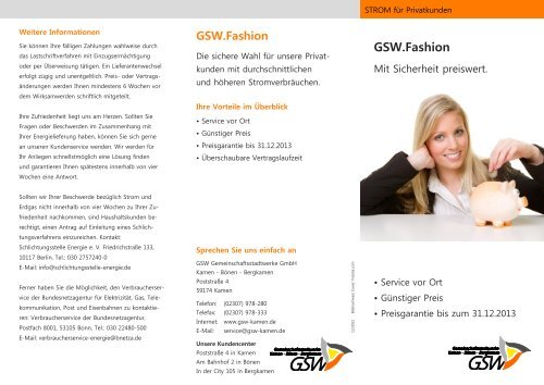 GSW.Fashion - GSW Gemeinschaftsstadtwerke GmbH Kamen ...