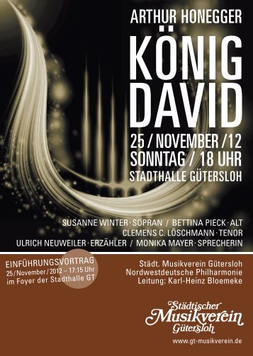 SONNTAG / 18 UHR - Städtischer Musikverein Gütersloh eV