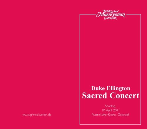 Sacred Concert - Städtischer Musikverein Gütersloh eV