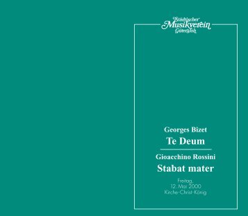 Te Deum Stabat mater - Städtischer Musikverein Gütersloh eV