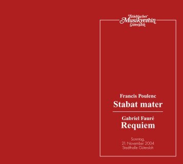 Stabat mater Requiem - Städtischer Musikverein Gütersloh eV