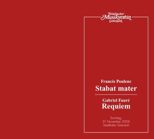 Stabat mater Requiem - Städtischer Musikverein Gütersloh eV