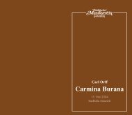 Carl Orff Carmina Burana - Städtischer Musikverein Gütersloh eV