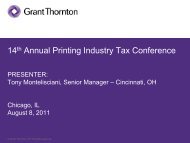 14th Annual Printing Industry Tax Conference - Grant Thornton LLP