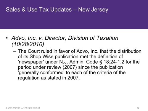 14th Annual Printing Industry Tax Conference - Grant Thornton LLP