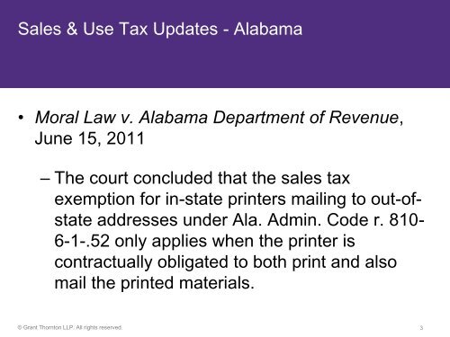 14th Annual Printing Industry Tax Conference - Grant Thornton LLP