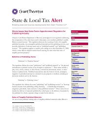 Illinois issues new sales factor apportionment regulation for ...