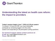 Understanding the latest on health care reform - Grant Thornton LLP