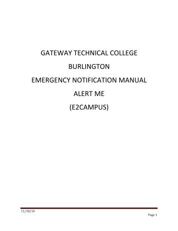 Mass Notification-Burlington - Gateway Technical College