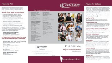Cost Estimate 2013 - Gateway Technical College