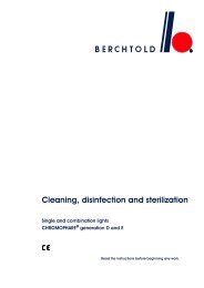 Cleaning, disinfection and sterilization - BERCHTOLD GmbH & Co. KG