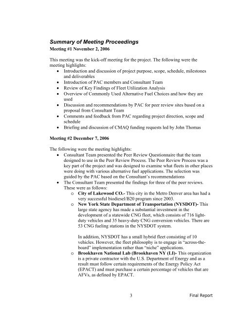 Final Report Rochester Vehicle Fleet Alternative Fuels Systems Study