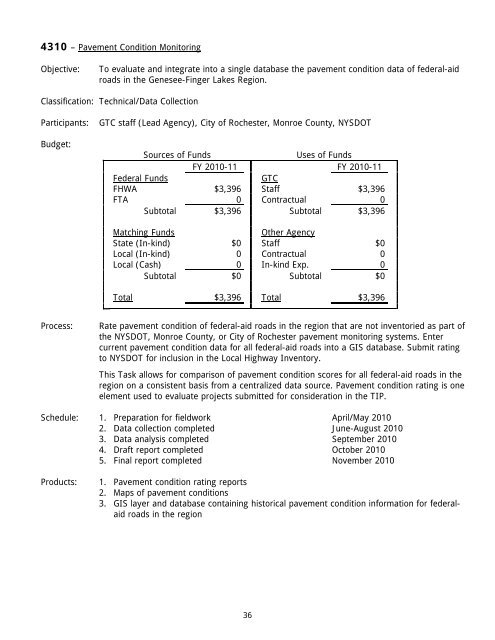 FY 2010-2011 UPWP Task Descriptions - Genesee Transportation ...