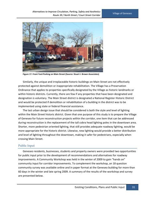 Village of Geneseo Circulation, Accessibility, and Parking Study