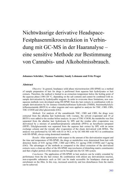 Nichtwässrige derivative Headspace ... - GTFCh