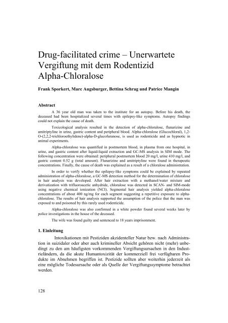 Drug-facilitated crime – Unerwartete Vergiftung mit dem ... - GTFCh