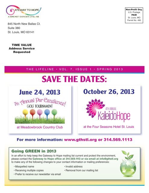 Fall 2012 Newsletter - Gateway To Hope