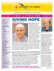 Spring 2007 Newsletter - Gateway To Hope