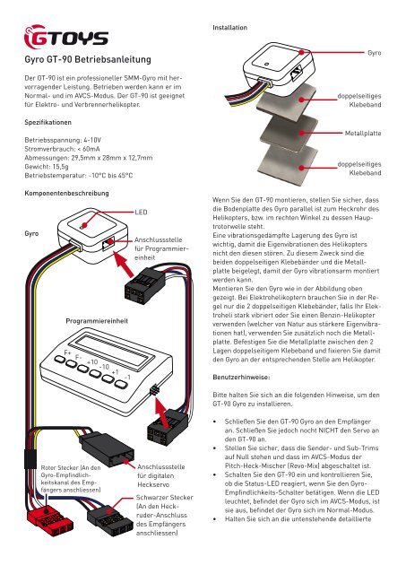Gyro GT-90 Betriebsanleitung - GTOYS
